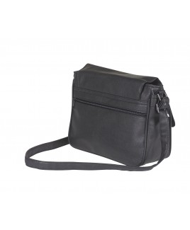 Lorenz Leather Grain PU Flapover Bag with Organiser Pocket